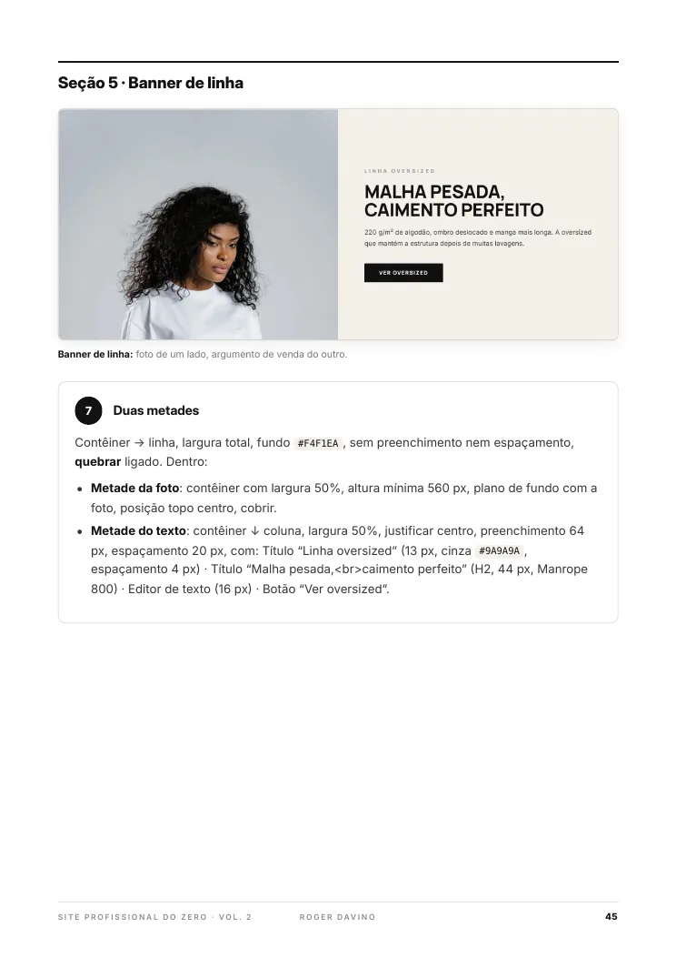 Página do banner da página inicial